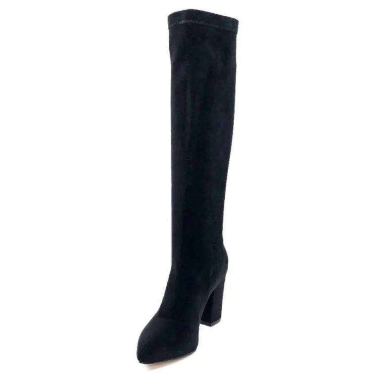 Ivoire0494a Ivoire L567Jz Microfibre Velours Noir*Femme Bottes