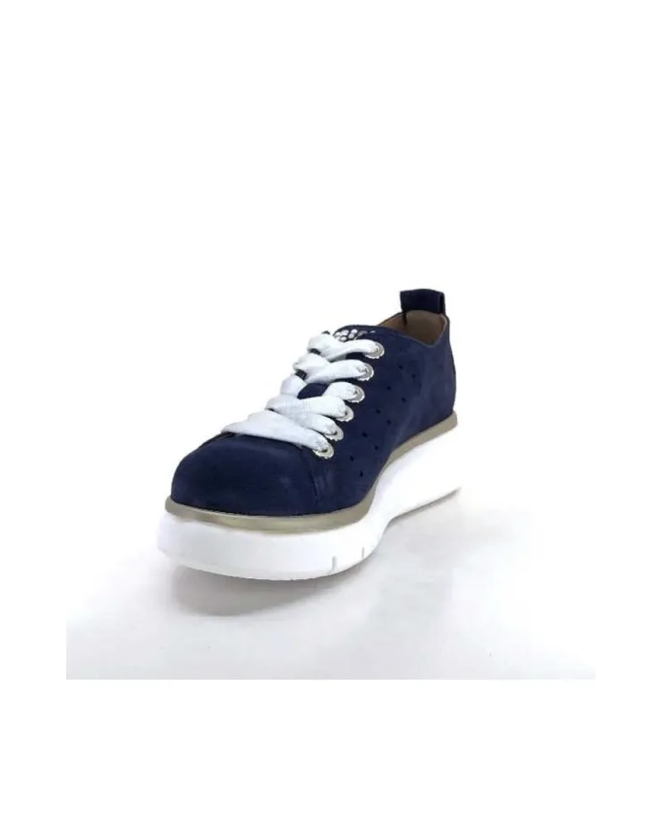Ivoire0130a Ivoire 7L4144Pe Cuir Bleu Marine*Femme Baskets