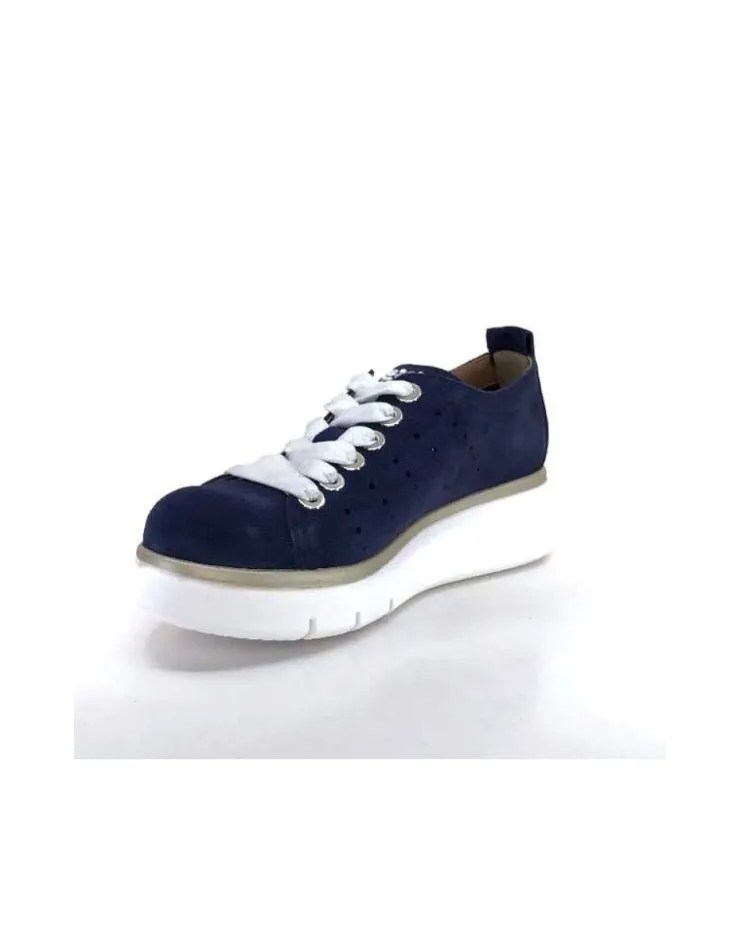 Ivoire0130a Ivoire 7L4144Pe Cuir Bleu Marine*Femme Baskets