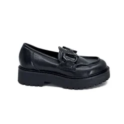 Ivoire0130a Ivoire 1M4995 Cuir Noir*Femme Mocassins