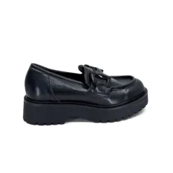 Ivoire0130a Ivoire 1M4995 Cuir Noir*Femme Mocassins