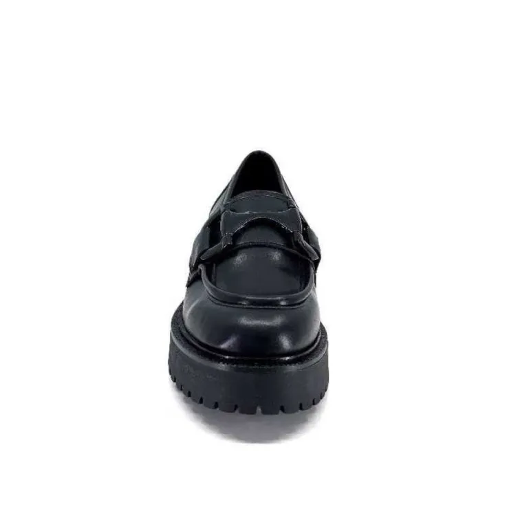Ivoire0130a Ivoire 1M4995 Cuir Noir*Femme Mocassins