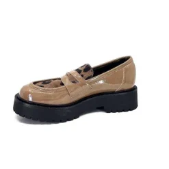 Ivoire0130a Ivoire 1M4883 Cuir Vernis Marron*Femme Mocassins