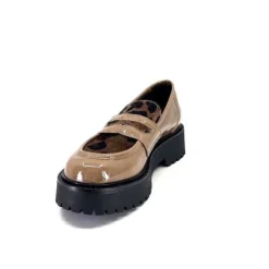 Ivoire0130a Ivoire 1M4883 Cuir Vernis Marron*Femme Mocassins