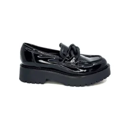 Ivoire0130a Ivoire 1M4158 Cuir Vernis Noir*Femme Mocassins