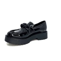 Ivoire0130a Ivoire 1M4158 Cuir Vernis Noir*Femme Mocassins