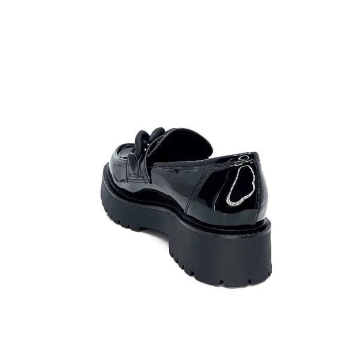 Ivoire0130a Ivoire 1M4158 Cuir Vernis Noir*Femme Mocassins