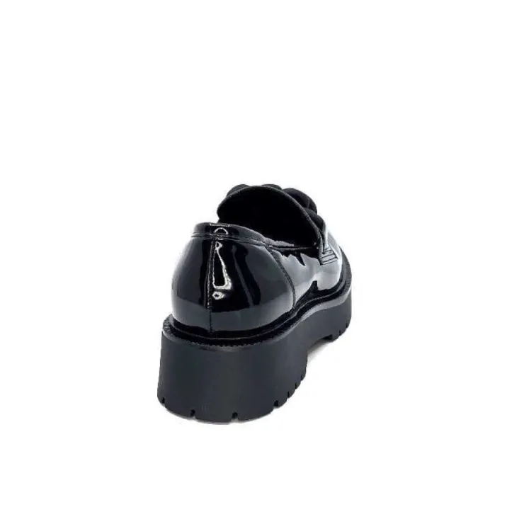 Ivoire0130a Ivoire 1M4158 Cuir Vernis Noir*Femme Mocassins