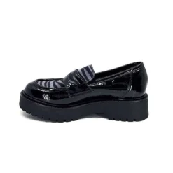 Ivoire0130a Ivoire 1M4883 Cuir Vernis Noir*Femme Mocassins
