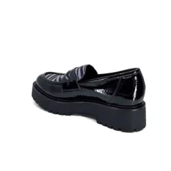 Ivoire0130a Ivoire 1M4883 Cuir Vernis Noir*Femme Mocassins