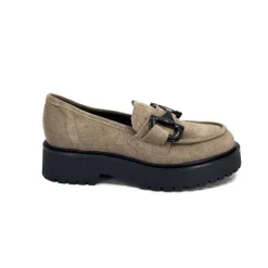 Ivoire0130a Ivoire 1M4995 Iv Daim Taupe*Femme Mocassins