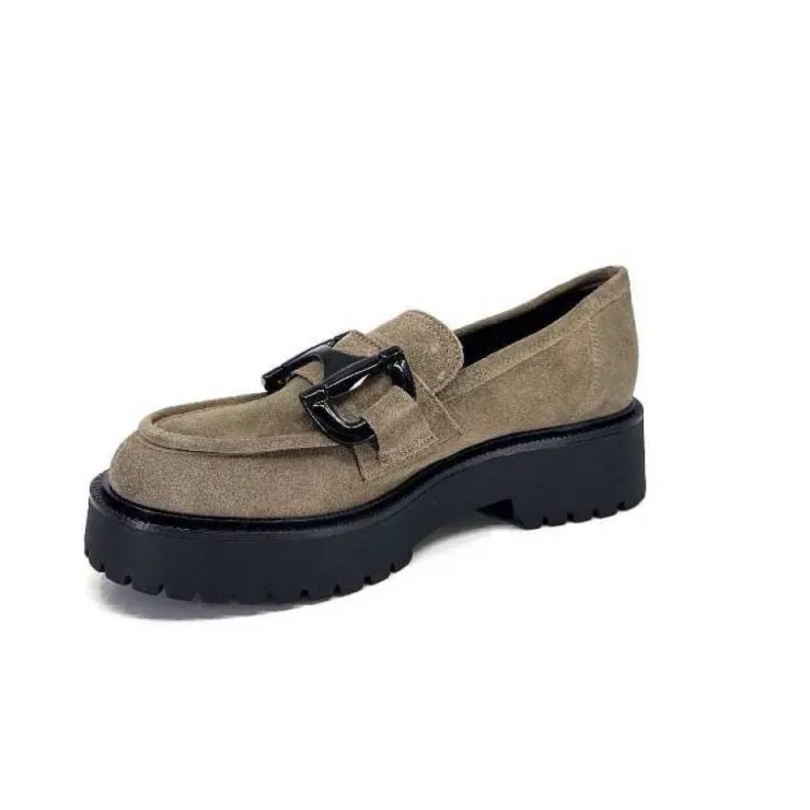 Ivoire0130a Ivoire 1M4995 Iv Daim Taupe*Femme Mocassins