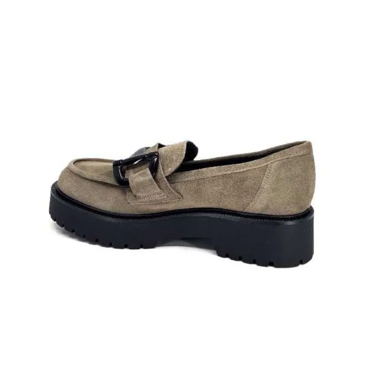 Ivoire0130a Ivoire 1M4995 Iv Daim Taupe*Femme Mocassins