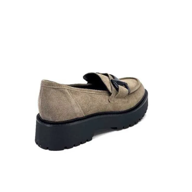 Ivoire0130a Ivoire 1M4995 Iv Daim Taupe*Femme Mocassins