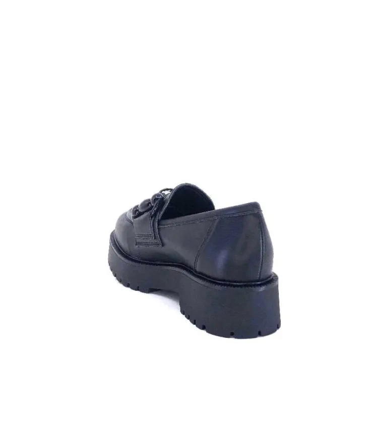 Ivoire0130a Ivoire 1M4399Fp Cuir Noir*Femme Mocassins