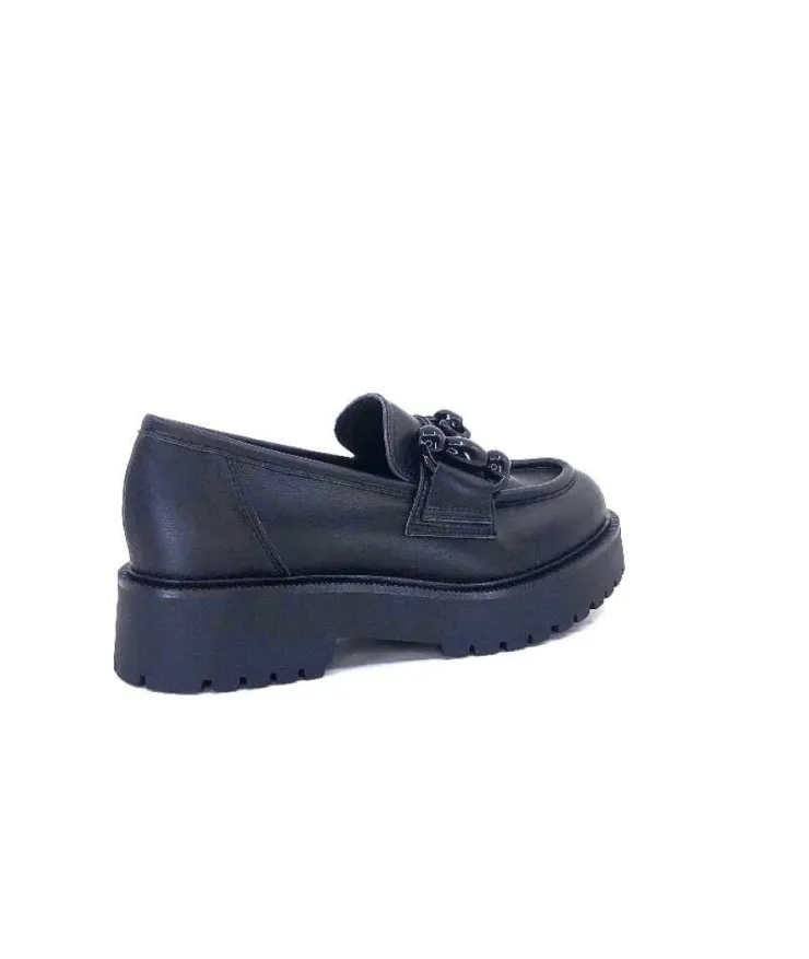 Ivoire0130a Ivoire 1M4399Fp Cuir Noir*Femme Mocassins