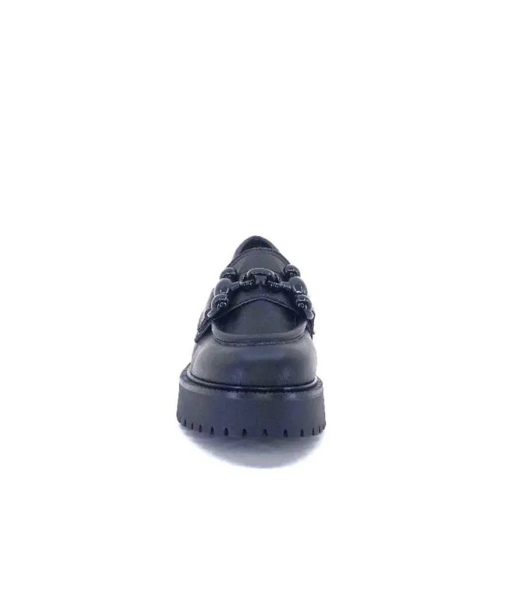 Ivoire0130a Ivoire 1M4399Fp Cuir Noir*Femme Mocassins