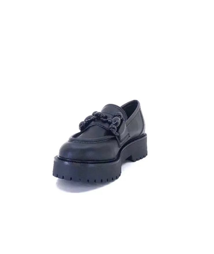 Ivoire0130a Ivoire 1M4399Fp Cuir Noir*Femme Mocassins