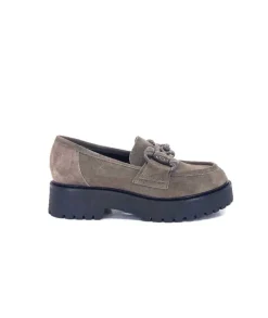 Ivoire0130a Ivoire 1M4399Pe Daim Taupe*Femme Mocassins