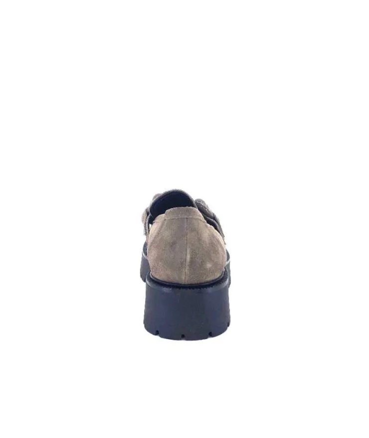 Ivoire0130a Ivoire 1M4399Pe Daim Taupe*Femme Mocassins