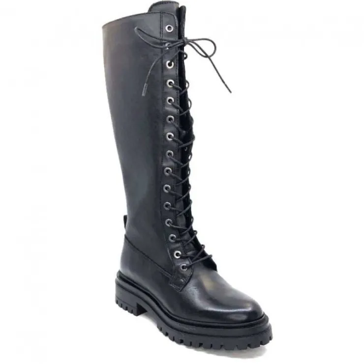 Ivoire0460a Ivoire Poggi Cuir Noir*Femme Bottes