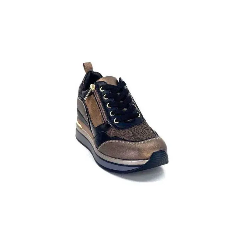 Ivoire0130a Ivoire 6Q4954 Cuir Bronze*Femme Baskets
