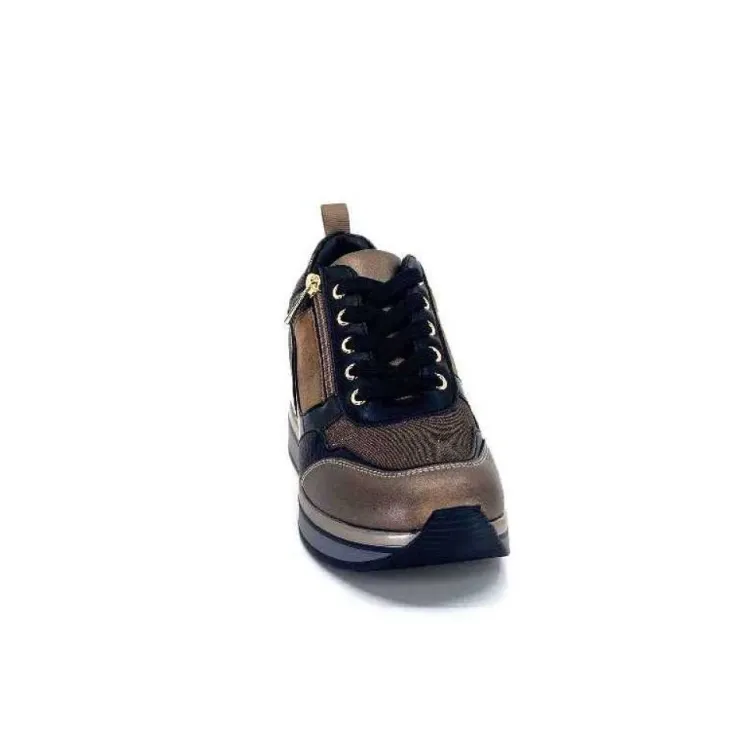 Ivoire0130a Ivoire 6Q4954 Cuir Bronze*Femme Baskets