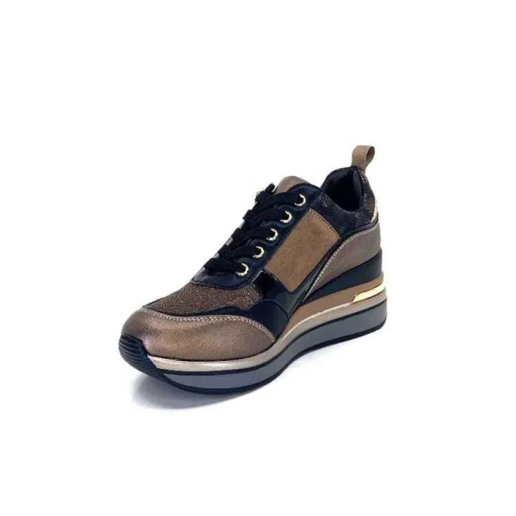 Ivoire0130a Ivoire 6Q4954 Cuir Bronze*Femme Baskets