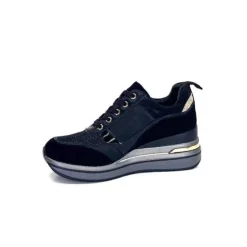 Ivoire0130a Ivoire 6Q4954 Daim Noir*Femme Baskets