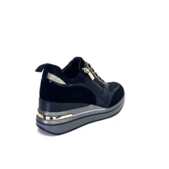 Ivoire0130a Ivoire 6Q4954 Daim Noir*Femme Baskets