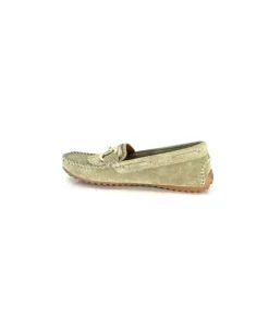 gloria Ivoire Rk13 Daim Vert*Femme Mocassins