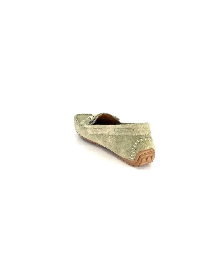 gloria Ivoire Rk13 Daim Vert*Femme Mocassins