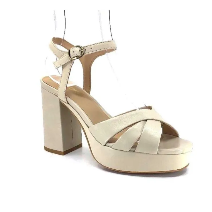 Ivoire0352a Ivoire S525 Cuir Creme*Femme Plateformes