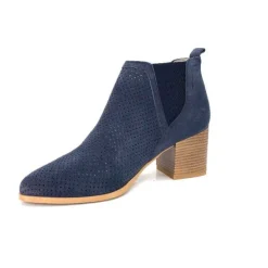 Ivoire0352a Ivoire S674 Cuir Daim Bleu Marine*Femme Bottines Eté
