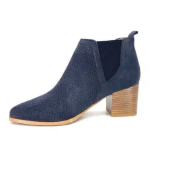 Ivoire0352a Ivoire S674 Cuir Daim Bleu Marine*Femme Bottines Eté