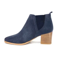 Ivoire0352a Ivoire S674 Cuir Daim Bleu Marine*Femme Bottines Eté