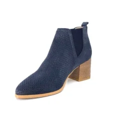 Ivoire0352a Ivoire S674 Cuir Daim Bleu Marine*Femme Bottines Eté