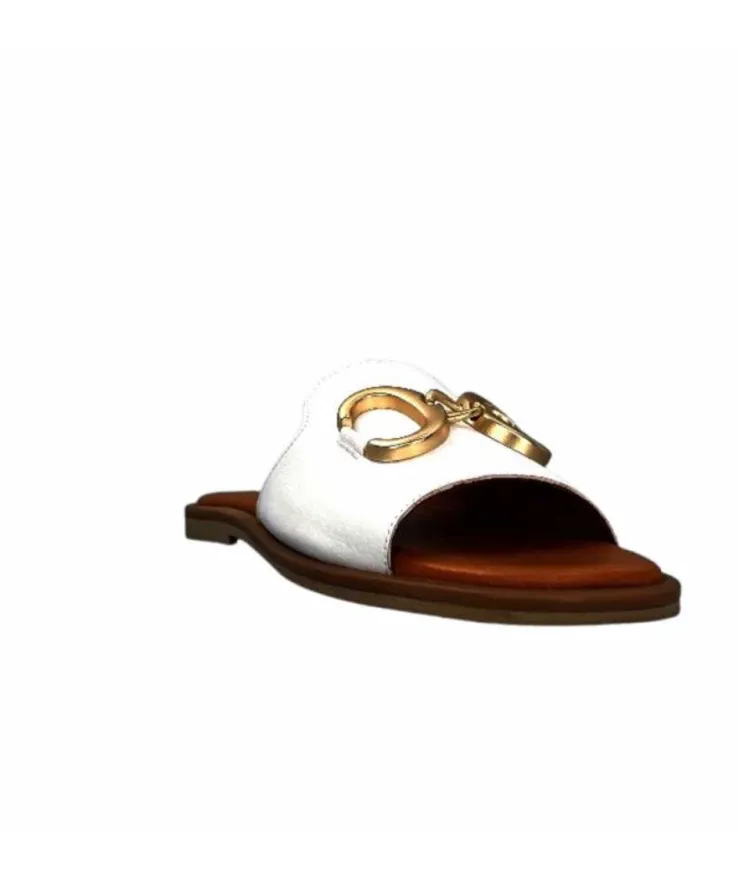 gloria Ivoire Tml 27 Cuir Blanc*Femme Mules