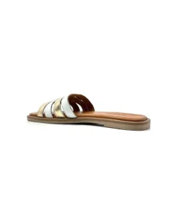 gloria Ivoire Tml 28 Cuir Blanc Or*Femme Mules