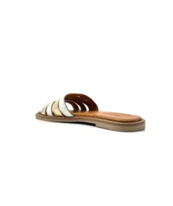 gloria Ivoire Tml 28 Cuir Blanc Or*Femme Mules