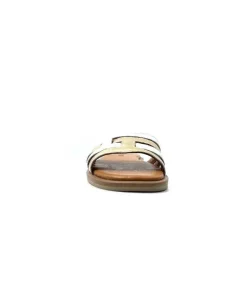 gloria Ivoire Tml 28 Cuir Blanc Or*Femme Mules