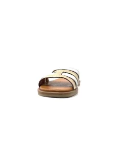 gloria Ivoire Tml 28 Cuir Blanc Or*Femme Mules