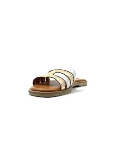 gloria Ivoire Tml 28 Cuir Blanc Or*Femme Mules