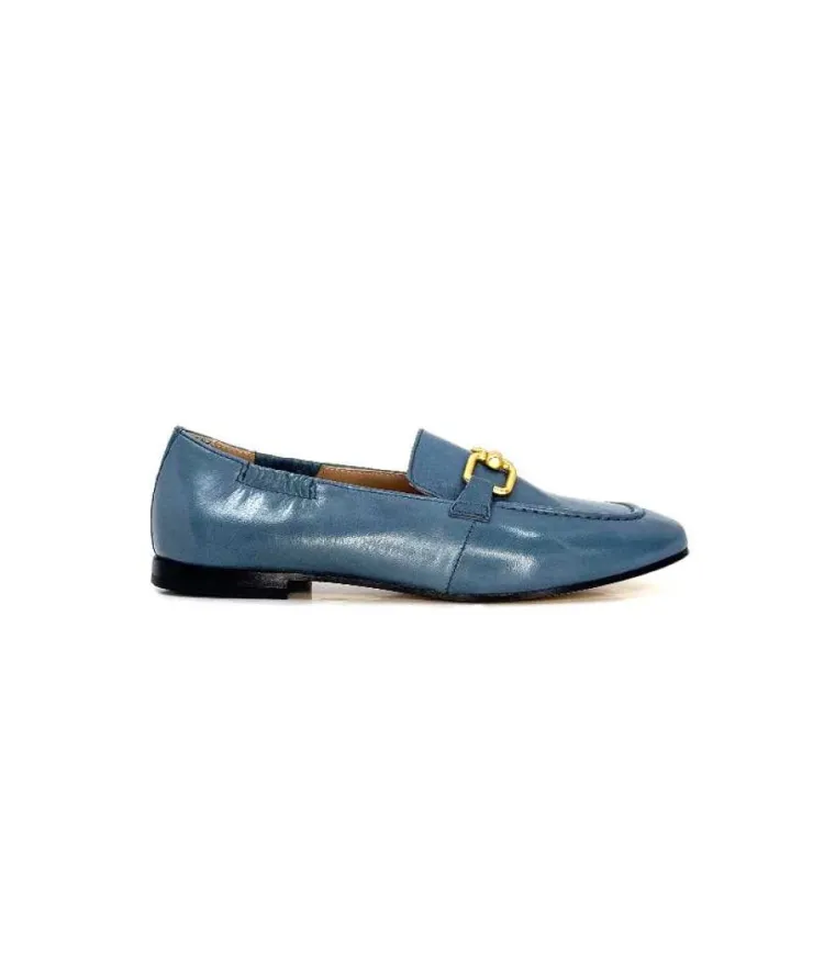 Triver Flight Ivoire 569.06 Cuir Bleu*Femme Mocassins