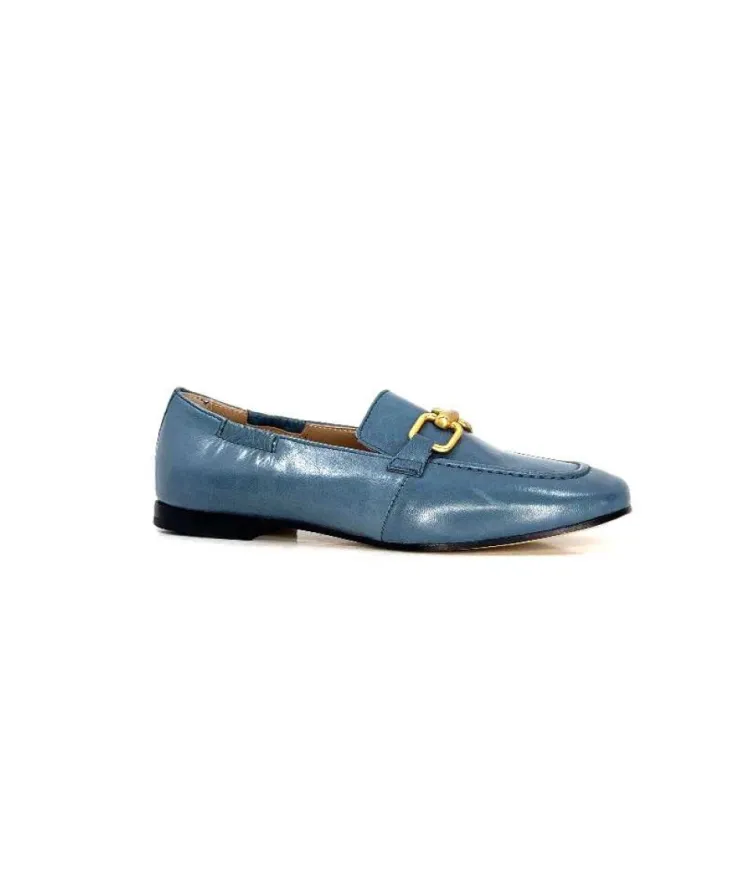 Triver Flight Ivoire 569.06 Cuir Bleu*Femme Mocassins