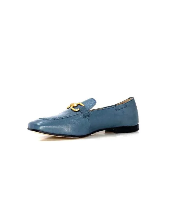 Triver Flight Ivoire 569.06 Cuir Bleu*Femme Mocassins