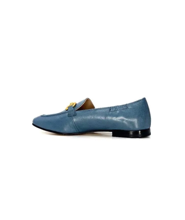 Triver Flight Ivoire 569.06 Cuir Bleu*Femme Mocassins