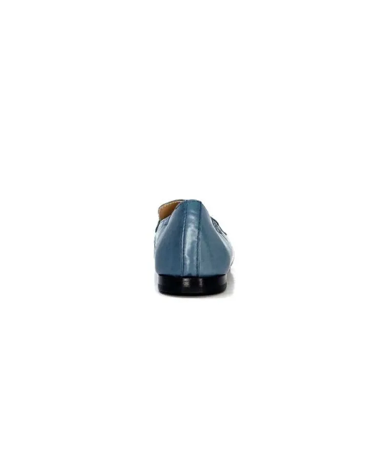 Triver Flight Ivoire 569.06 Cuir Bleu*Femme Mocassins