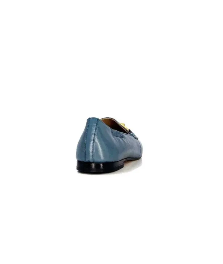 Triver Flight Ivoire 569.06 Cuir Bleu*Femme Mocassins