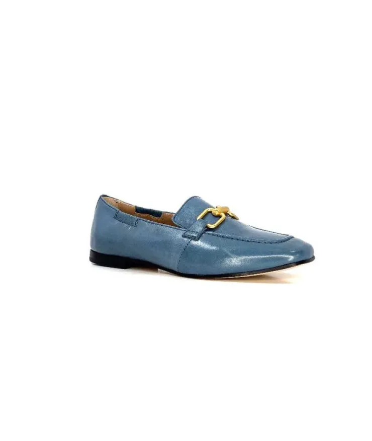 Triver Flight Ivoire 569.06 Cuir Bleu*Femme Mocassins